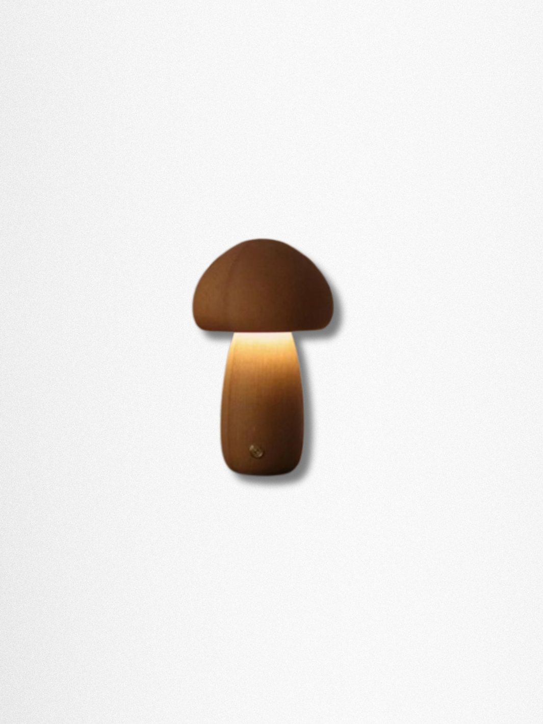 lampe champignon <br> tactile en bois