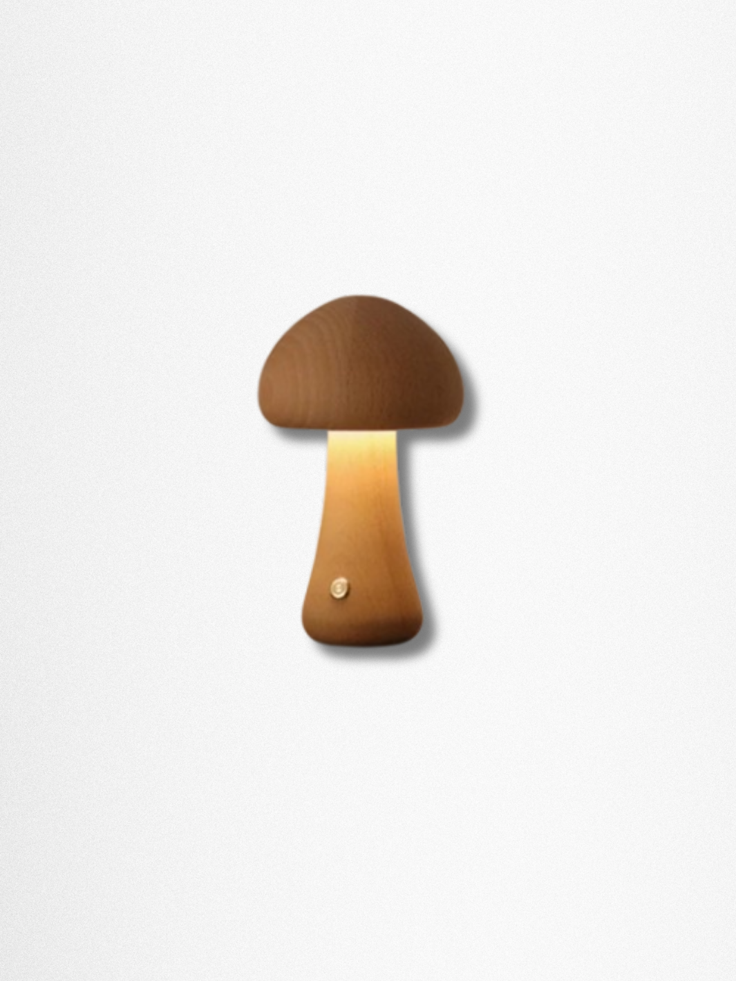 lampe champignon <br> tactile en bois