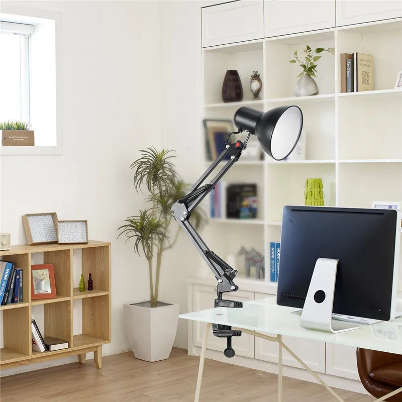 lampe de bureau LED<br> bras articulé avec pince réglable