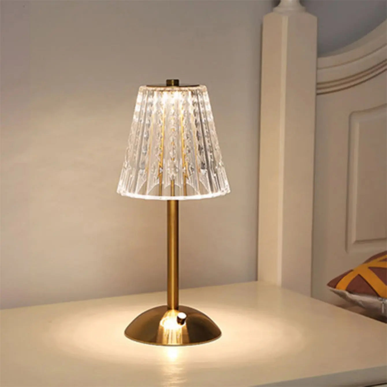 lampe de table cristal <br> rétro rechargeable