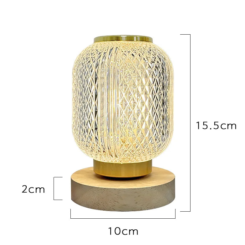 lampe de table LED cristal <br>moderne rechargeable USB