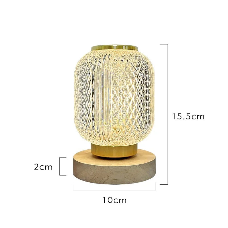 lampe de table LED cristal <br>moderne rechargeable USB