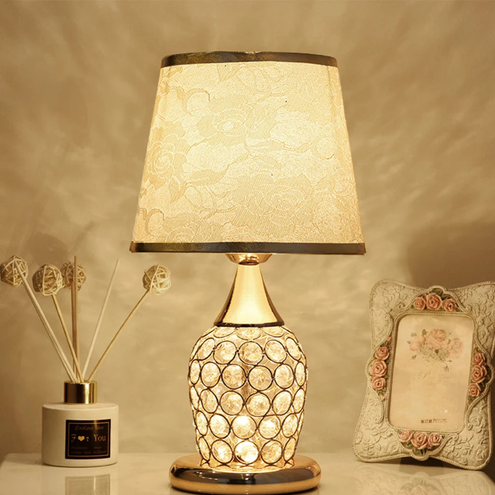 lampe de table cristal style <br> européen romantique chambre moderne