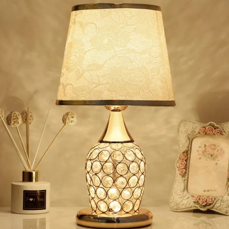 lampe de table cristal style <br> européen romantique chambre moderne
