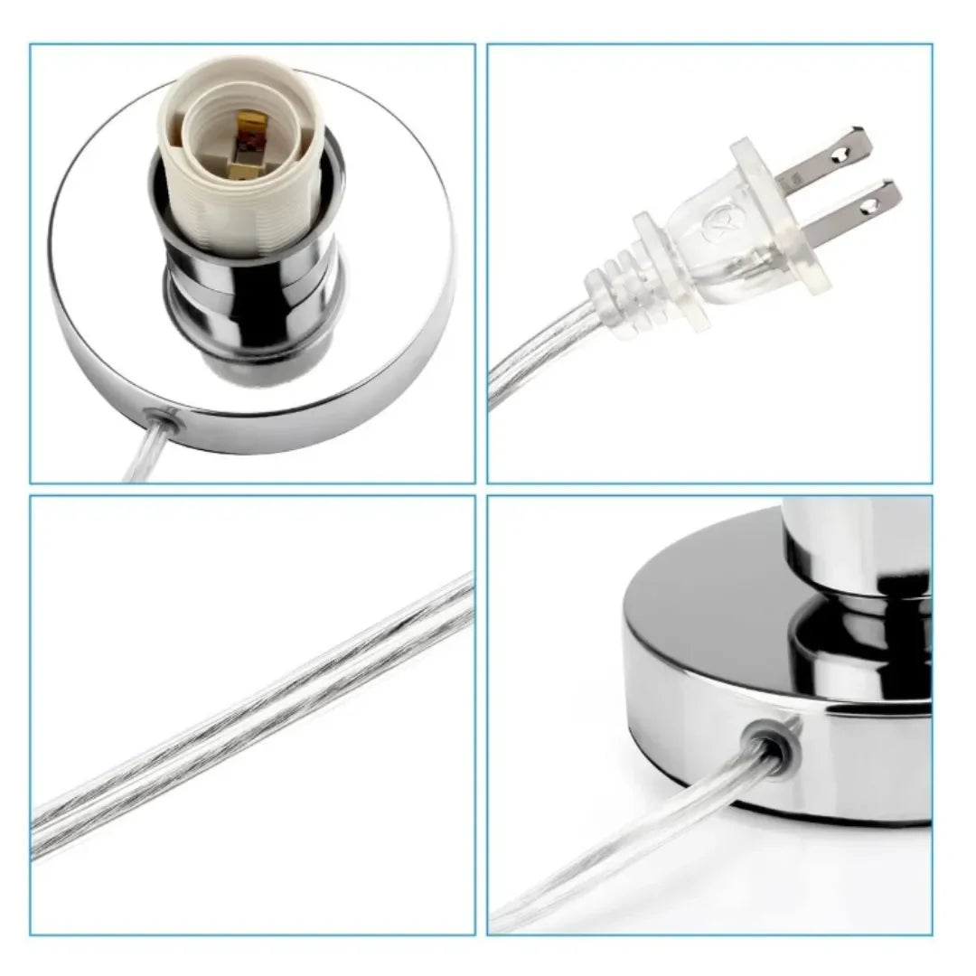 lampe LED cristal rose<br> design doré et argenté